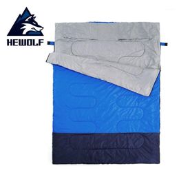 Hewolf extérieur adulte enveloppe camping sac de couchage hôtel septum voyage utilisation peut épissure en deux sac unique séparé1