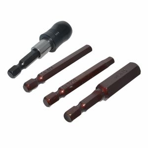 Hexkop allen sleutel boor bit set s2 legering staal metrisch imperiale zeshoekige bit set 60 mm lange zesgerechten magnetische schroevendraaier bits