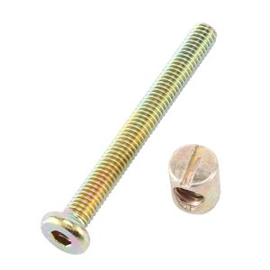 HEX SOCKET KOOP SCHROOPSSCHROEVEN BOUTEN Meubels Bout met schroefdraad M 6 x 55 mm Barrel Noten Kruis Dowel Sleuf meubels Noot voor bedden