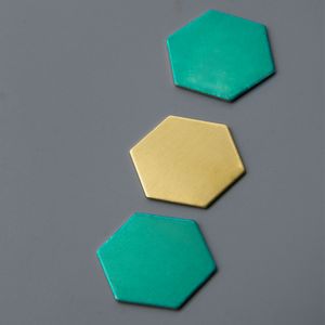 Hexagon Brass Blanks voor het stempelen en graveren van metaal voor het maken van sieraden Pet ID Tag Sleutelhanger