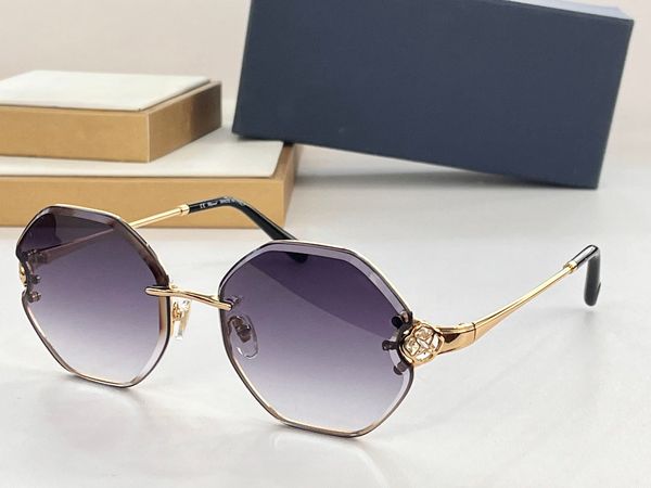 Gafas de sol hexágono para hombres y mujeres 85s ección liviana dura dura en marco de metal Diseño de moda accesorios para gafas para viajes