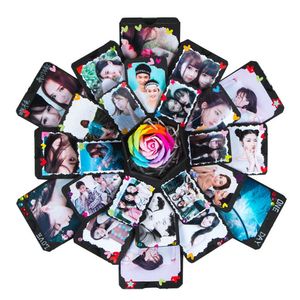 Giften Wrap Hexagon Surpris Explosion Box DIY Scrapbook Fotoalbum voor Valentine Bruiloft Verjaardag Party Gift voor vriendin Verrassingen HH9-3692