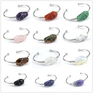 Pulsera hexagonal de piedras preciosas para mujeres y niñas, hecha a mano, alambre de plata tejido, elevación de árbol, curación de chakras, cristal de amistad, joyería