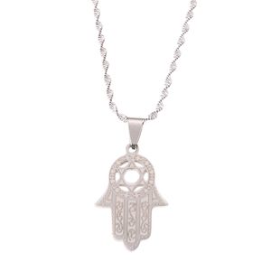 Hexagram Hamsa main pendentif collier Magen David collier couleur or bijoux Islam arabe juif étoile en forme de paume