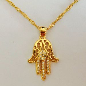 Hexagram hamsa hand hanger ketting vrouwen, magen david ketting goud / verzilverd sieraden islam Arab, Joodse ster, palmvormig