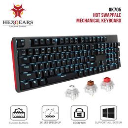 HEXGEARS GK705 104 touches étanche Kailh BOX Switch clavier mécanique échange à chaud LOL clavier de jeu mécanique HKD230808