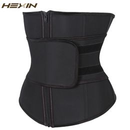 Hexin abdominale riem hoge compressie rits plus size latex taille cincher corset underbust body fajas zweet taille trainer y19070301