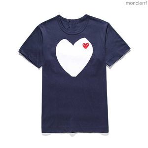 Heyplay marque de mode T-shirt coeur de pêche hommes et femmes pur coton col rond amour manches courtes bleu grands amoureux blancs CRIA CQQZ