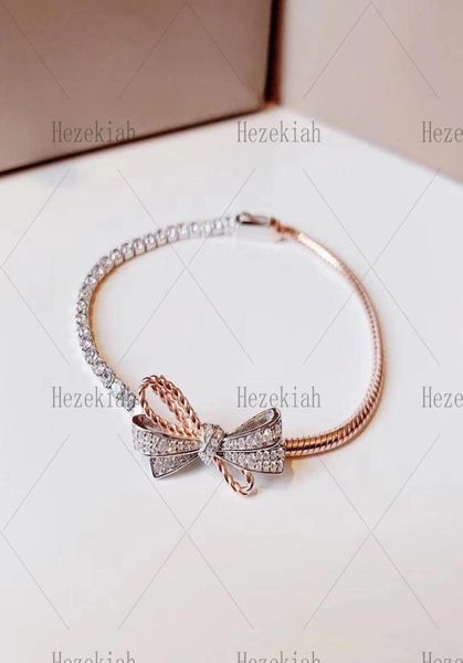 Hezekiah Placage 18 carats couleur or rose séparation noeud bracelet Tempérament luxe mode Soirée dansante Dames et dames bracelet hi8965796