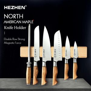 Hezhen Magretic Knife Holder Accessoires de cuisine ACCESSOIRES DE Rangement de couteau en bois North American Maple Tree C'est un support sans couteau 240428