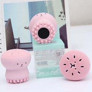 HF002 Brosses de lavage Super Little Cute Octopus Nettoyant pour le visage Massage Doux Silicone Brosse pour le visage Nettoyants pour le visage Point noir Acné Vente Amazon