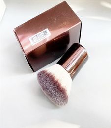 Hg No7 afwerking Make -uppoederborstel Zachte draagbare blush Bronzer Kabuki -borstel Bruin metaal Cosmetica Tool3221412