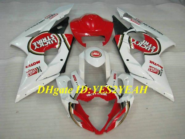 Kit de carenado de molde de inyección de alta calidad para SUZUKI GSXR1000 K5 05 06 GSXR 1000 2005 2006 ABS Rojo blanco Juego de carenados + Regalos SE12