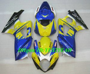 Kit de carénage de moto Hi-Grade pour SUZUKI GSXR1000 K7 07 08 GSXR 1000 2007 2008 Ensemble de carénages en plastique ABS jaune bleu + cadeaux SX13