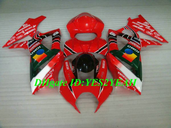 Kit de carénage de moto de haute qualité pour SUZUKI GSXR1000 K7 07 08 GSXR 1000 2007 2008, ensemble de carénages en plastique ABS rouge chaud + cadeaux SX11