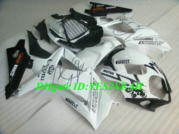 Kit de carénage de moto de haute qualité pour SUZUKI GSXR1000 K7 07 08 GSXR 1000 2007 2008, ensemble de carénages en plastique ABS blanc noir + cadeaux SX12