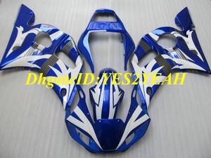 Hi-Grade Motorfiets Fairing Kit voor Yamaha YZFR6 98 99 00 02 YZF R6 1998 2002 YZF600 ABS White Blue Backings Set + Gifts YM23