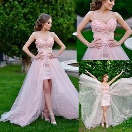 Hola Lo Vintage Prom Sin tirantes D Flores Tul Corsé Bustier Vestido Sin espalda Vestidos de noche grises Vestidos formales por encargo ress resses