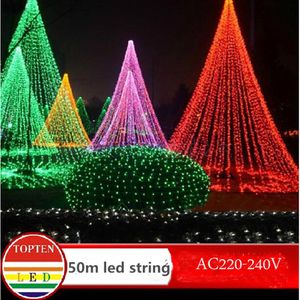 HI-Q étanche 240 LED guirlande lumineuse 50 M 220 V-240 V décoration extérieure lumière pour fête de Noël mariage 8 couleurs intérieur extérieur dec273d