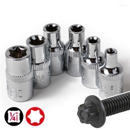 HI-Spec 1/4 3/8 1/2 E Torx Star Socket Set Blossom Sleeve vrouwtype sleutelhoofd E4 tot E24 Auto Repair Tools