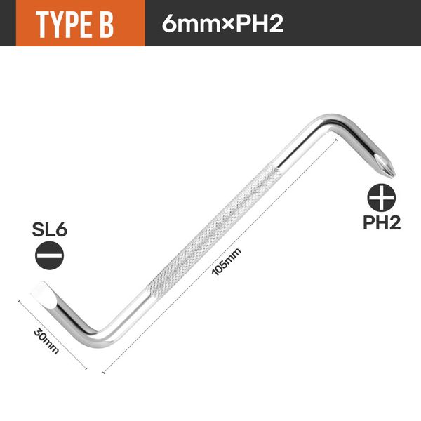 Tournevis à double tête Hi-Spec Z Type 6 mm Phillips Pilote à vide magnétique à fente outil de réparation du tournevis