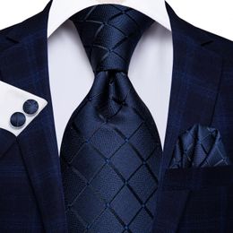 Hi-tie Blue Business Solid 100 Silk Mens Tie NecTie 8.5 cm banden voor mannen formele bruiloft hoge kwaliteit gravata