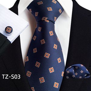 Hi-Tie-Conjunto de corbata de seda para hombre, corbatas y pañuelos florales de oro amarillo, conjunto de gemelos, traje de fiesta de boda, corbata de cuello a la moda C-3305N