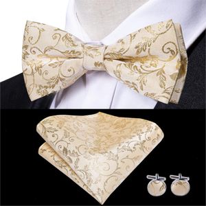 Hi-tie zijden pre-gebonden heren bowtie mannen strik tie manchetknopen hankerchief set roodblauw groen zwart wit paarse bloemen vaste stof