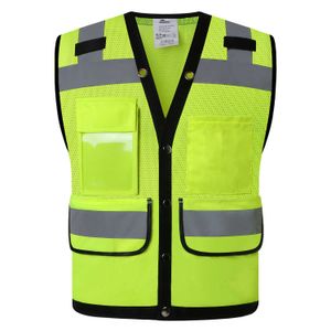Gilet réfléchissant Hi Vis Mesh Safety Vest Reflective Surveryor Veste gilet jaune Vêtements de travail haute visibilité