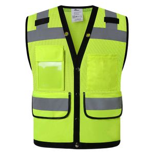 Chaleco reflectante Hi Vis Mesh Safety Vest Reflective Surveryor Chaqueta amarilla Ropa de trabajo de alta visibilidad