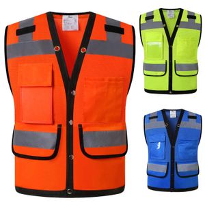 Gilet de sécurité réfléchissant industriel gilet de sécurité en maille haute visibilité gilet de surveillant réfléchissant réflecteur vêtements de travail haute visibilité pour hommes femmes