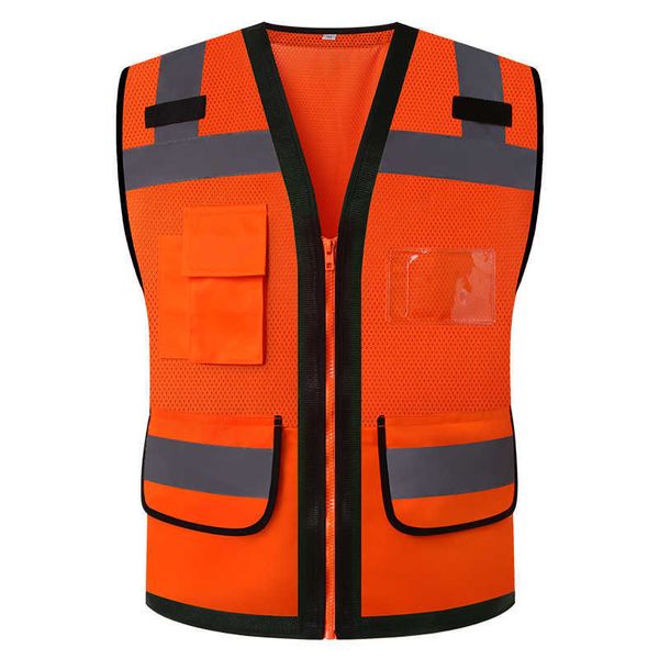Vêtements de Construction gilet de sécurité haute visibilité gilet de travail réfléchissant Orange pour la Construction d'entrepôt gilet de travail vêtements de travail pour hommes