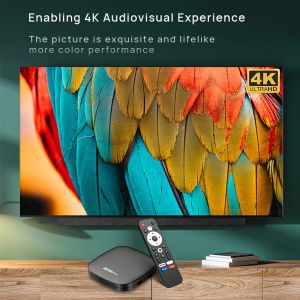 HI96 Pro TV Box Android 11 GK63 avec ATV UI Quad Core Cortex A55 Prise en charge 4K 2.45G WiFi BT Build in Bt Voice Remote Set Top Box