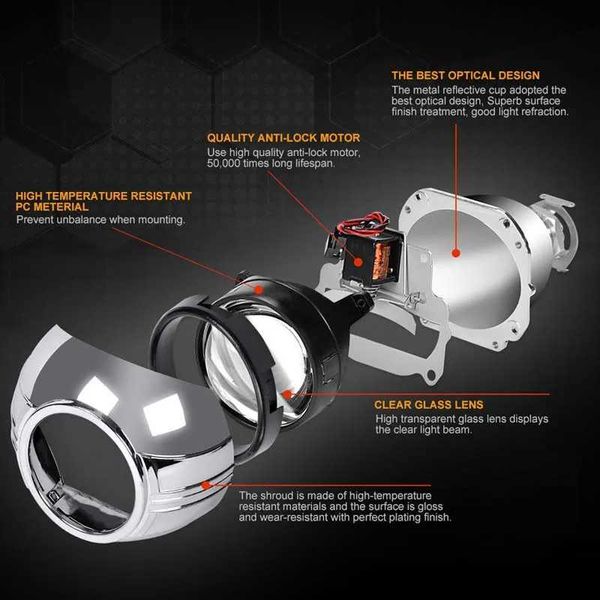 Kits de xenón para coche HID 2,5 pulgadas Mini HID Bi xenon proyector lente de faro lentes de faro para automóviles Kit de reequipamiento H1 Max cubiertas H4 H7 estilo de cocheL231228L231228