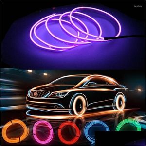 Kits de xénon Hid bandes de voiture intérieur LED lampe décorative câblage bande de néon pour bricolage lumière ambiante flexible USB atmosphère de fête Diode D Dh8Oe