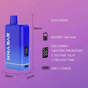 Cartouche cachée 510 Batterie 650 mAh Tension réglable Vape Cart Batterie avec chargeur de type C Kits de stylo vaporisateur DHL gratuit