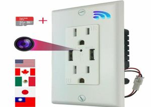 Enchufe de pared de CA WiFi con cámara de niñera con micromonitor oculto con tarjeta de memoria 32G para visualización remota9589712