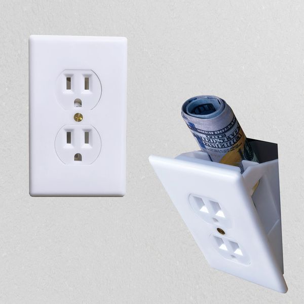 Outlet de pared oculta salta eléctrica Safe Safe Cubrt Wall Outlet Compartimento secreto para ocultar Joyería de dinero 240415