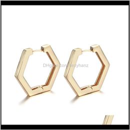 Hie sieraden drop levering 2021 minimalistische ster rec driehoek geometrische hoepel voor vrouwen goud kleur koper liefde hart hexagon oorbellen vrouw n