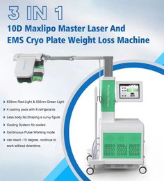 Hiemt Emslim Build Muscle Cryolipolyse Fat Brûle 10d Diode Laser Laser Retrait de la cellule verte Light Lipolaser Corps de corps 635 nm 532 nm