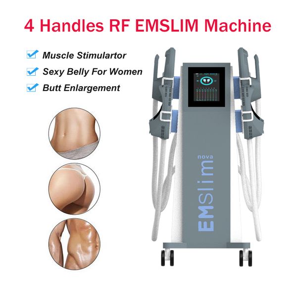 Haute intensité emt RF combustion des graisses façonnant l'équipement de beauté 4 poignées EMS Stimulateur musculaire électromagnétique EMslim EMT machine logo gratuit