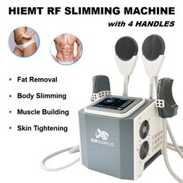 HIEMT Afslankapparatuur Gewichtsverlies RF Huidverstrakking EMSlim Muscle Building Whole Body Shaping Machine met 4 werkende handgrepen