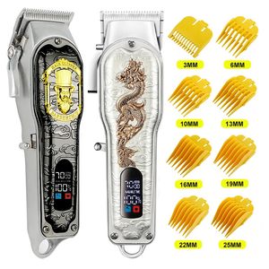 HIENA Cordsless Professional Hair Clipper LCD Display Shaver China Dragon Electric Trimm for Men Haircut Machine Barbershop 240429