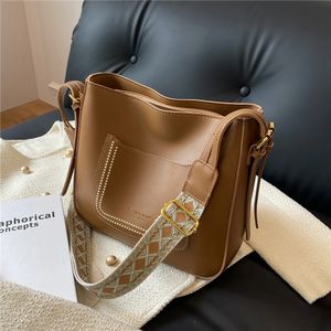 Hifashion, bolsos cruzados con correa ancha para mujer, bolsos de mano de cuero PU de diseñador Vintage de tendencia, bolsos de hombro para mujer 240124