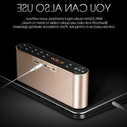 Freeshipping HIFI Bluetooth Haut-parleur Portable Sans Fil Super Bass Double Haut-parleurs Barre de Son avec Micro TF FM Radio USB Sound Box Dknpt