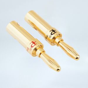 Hifi palic bananenpluggen 24K vergulde 4 mm bananenconnector met schroefvergrendeling voor audio-jack luidsprekerpluggen 20 pc's