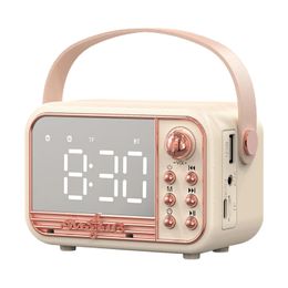 Haut-parleur Portable sans fil HIFI rétro compatible, réveil Aux stéréo USB, décoration de maison forte, cadeau esthétique 231228