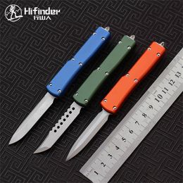 Hifinder Mini 70 Zakmes Monolithisch CNC Aluminium handvat D2 Blade Survival EDC camping jacht buitenkeuken Tool Key Utility mes