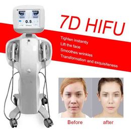Hifu 7D Hifu indoloro para la eliminación de arrugas Ultrasonido enfocado 7D Hifu Máquina para adelgazar el cuerpo Adelgazamiento corporal y facial