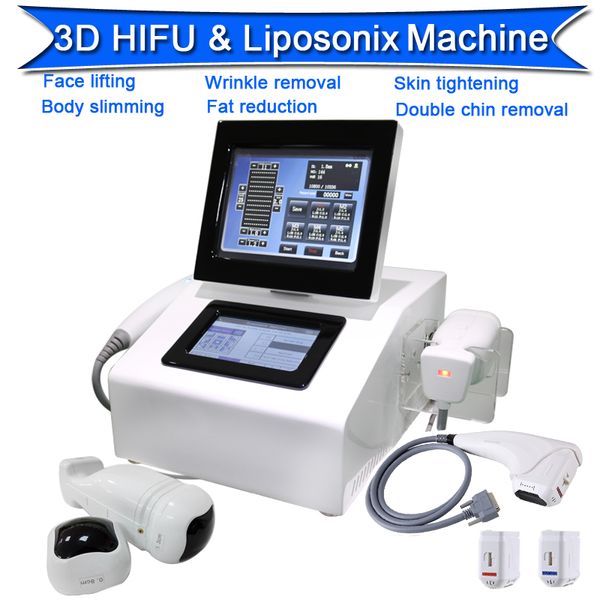 Máquinas para moldear el cuerpo con reducción de grasa HIFU 3D Eliminación de arrugas Máquina de estiramiento facial Ultrasonido liposonix Equipo de belleza 2 en 1